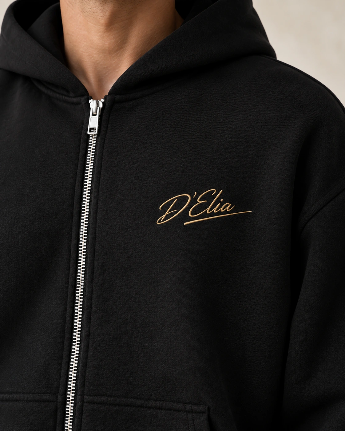 Boxy Zip Hoodie — Black — 4